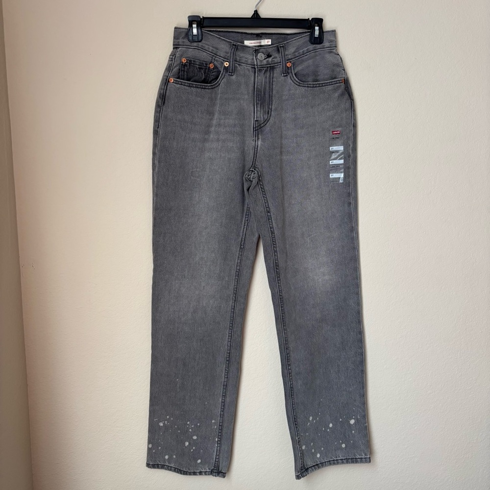 Levi’s gray low pro straight jeans